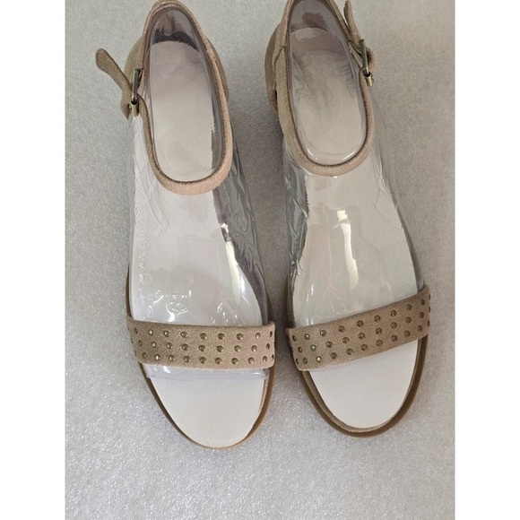Koolaburra by Ugg Amphora Taupe Studded Leather Ankle Strap Bellen Sandals 10 - Picture 3 of 7